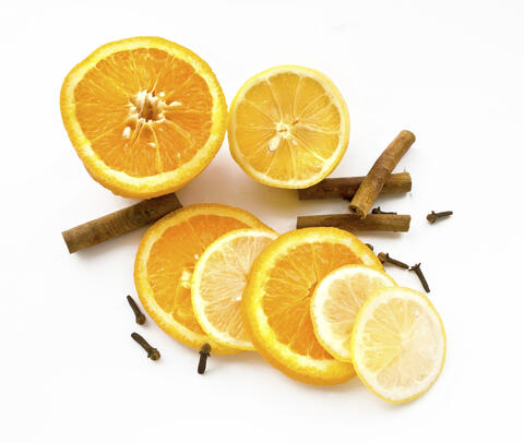 Cloves, cinnamon, and citrus fruits